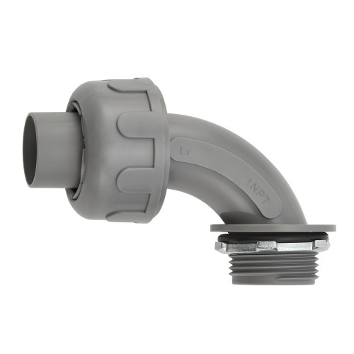 1 in. NPT Liquid Tight Connectors, 90 Degree Non Metallic Electrical Conduit Fittings (10 Pack)