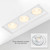 4 in. 3 Head Trimless LED Slim Square Recessed Anti-Glare Gimbal Downlight, White, Canless IC Rated, 3000 Lumens, 5 CCT 2700K-5000K