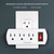 3 Outlet Grounded Wall Plug Adapter, Outlet Extender Wall Tap with On/Off Switch (4 Pack)