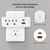2 Outlet Grounded Wall Plug Adapter, USB Type-C / A Charging Ports 3.1A, Outlet Extender Wall Tap (2 Pack)