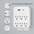 6 Outlet Adapter with Type-C / A USB Charging Ports, 5V 3.1A, Grounded Plug Adapter, 1200 Joules Surge Protection