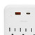 6 Outlet Adapter with Type-C / A USB Charging Ports, 5V 3.1A, Grounded Plug Adapter, 1200 Joules Surge Protection