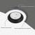 4 in. 5 CCT Adjustable LED Slim Trimless Eyeball Gimbal Downlight, Black, 800 Lumens, Color Selectable 2700K-5000K, 360° Rotation