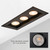 4 in. 3 Head LED Slim Square Recessed Anti-Glare Gimbal Downlight, Black, Canless IC Rated, 3000 Lumens, 5 CCT 2700K-5000K