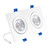 4 in. 2 Head LED Slim Square Recessed Floating Gimbal Downlight, White, Canless IC Rated, 2000 Lumens, 5 CCT 2700K-5000K