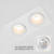 4 in. 2 Head LED Slim Square Recessed Floating Gimbal Downlight, White, Canless IC Rated, 2000 Lumens, 5 CCT 2700K-5000K