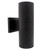 LED Cylinder Outdoor Wall Wash, Up and Down Sconce Light, 24 Watt, 1680 Lumens, 3000K Warm White, Black - 12 in. Height