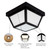 LED Outdoor Porch Ceiling Light, Black w/ Frosted White Lens, 1000 Lumens, 3000K Warm White