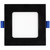 4 in. Slim Square Recessed LED Downlight, Black Trim, Canless IC Rated, 700 Lumens, 5 CCT Color Selectable 2700K-5000K