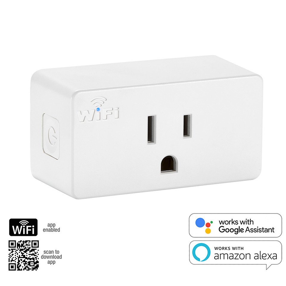 Smart WiFi Outlet Plug Adapter, Google Home / Alexa, 2 Pack