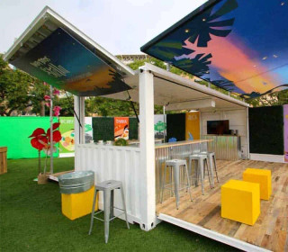 Custom shipping container display for trade show