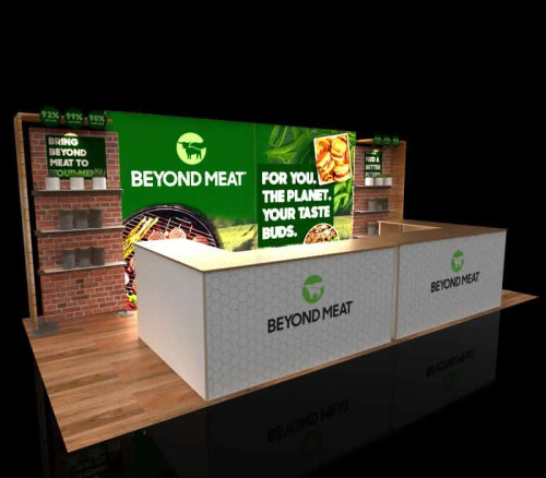 modular portable trade show exhibit with serving counter