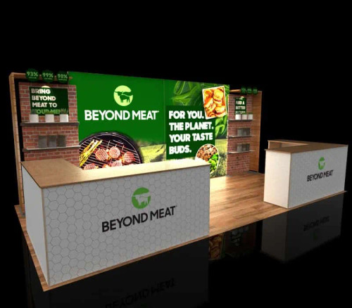 modular portable trade show booth with sampling station