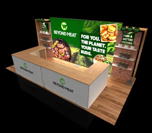 modular portable trade show display with sampling station