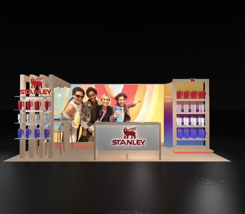 10 x 20 trade show booth example from ExpoMarketing - frontal view 10 x 20 trade show booth example from ExpoMarketing - frontal view
