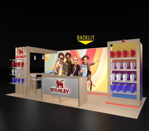 10 x 20 trade show booth example from ExpoMarketing - featured view 10 x 20 trade show booth example from ExpoMarketing - featured view
