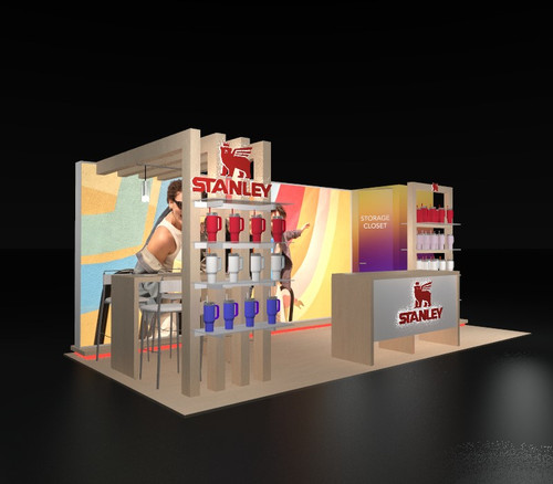 10 x 20 trade show booth example from ExpoMarketing - side view 10 x 20 trade show booth example from ExpoMarketing - side view