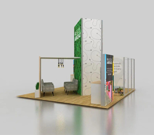 trade show booth example by ExpoMarketing - angled view trade show booth example by ExpoMarketing - angled view