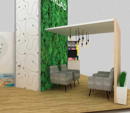 trade show booth example by ExpoMarketing - angled view trade show booth example by ExpoMarketing - angled view