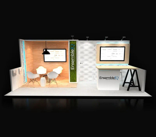 10 x 20 portable trade show booth by ExpoMarketing - angled image