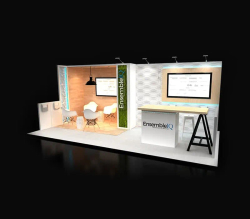 10 x 20 portable trade show booth by ExpoMarketing - angled image
