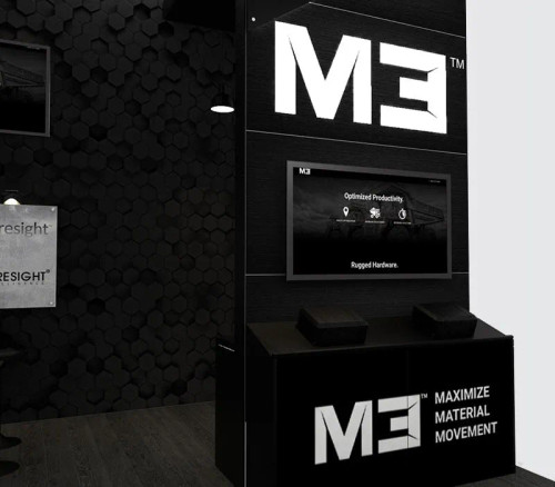 20 x 30 portable trade show booth by ExpoMarketing - angled image 20 x 30 portable trade show booth by ExpoMarketing - angled image