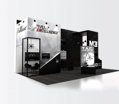 20 x 30 portable trade show booth by ExpoMarketing - angled image