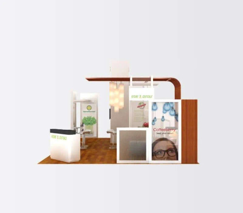 20 x 30 portable trade show booth by ExpoMarketing - angled image