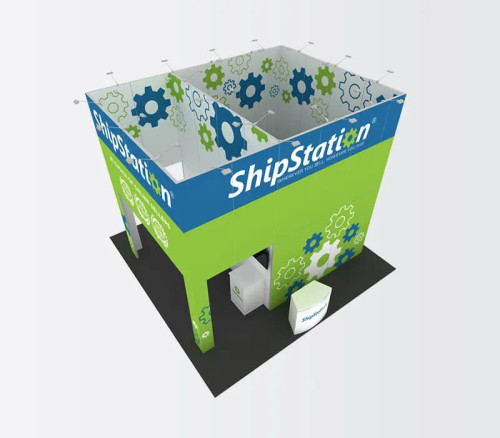 island 20'x20' trade show exhibit rental