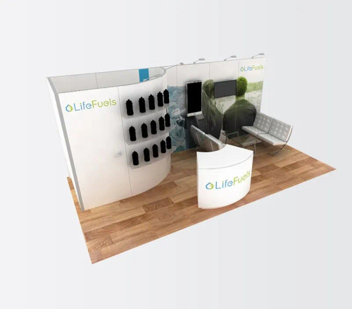 LifeFuels 10 x 20 inline tradeshow booth display by expomarketing