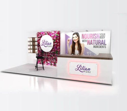 LILIAN PURE 10 x 20 trade show booth design by expomarketing