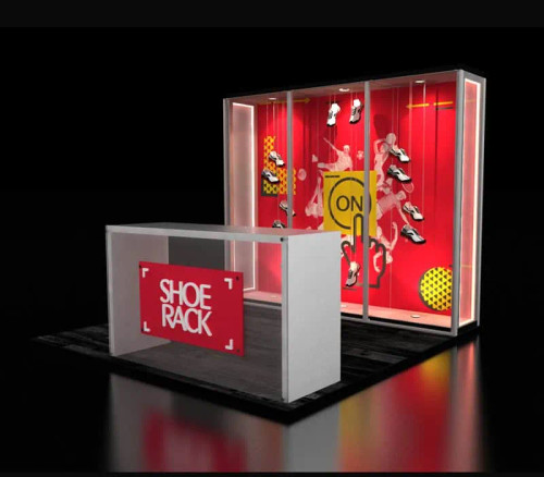 10 x10 inline trade show exhibit for shoes 10 x10 inline trade show exhibit for shoes