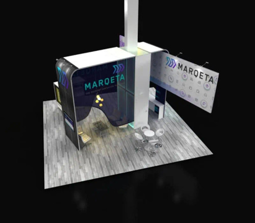 MARQETA 30 x 30 trade show booth design by expomarketing