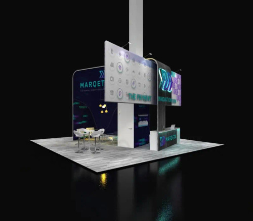 MARQETA 30 x 30 trade show booth design by expomarketing
