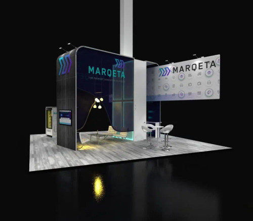 MARQETA 30 x 30 trade show booth design by expomarketing