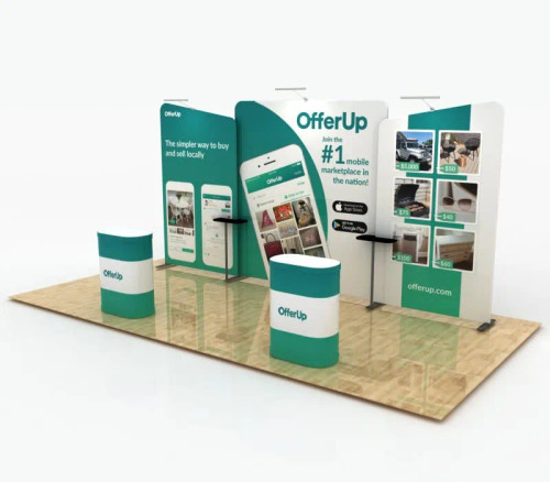 WT Modular Kit B4D2B4 10' x 20' Trade Show Display with table WT Modular Kit B4D2B4 10' x 20' Trade Show Display with table