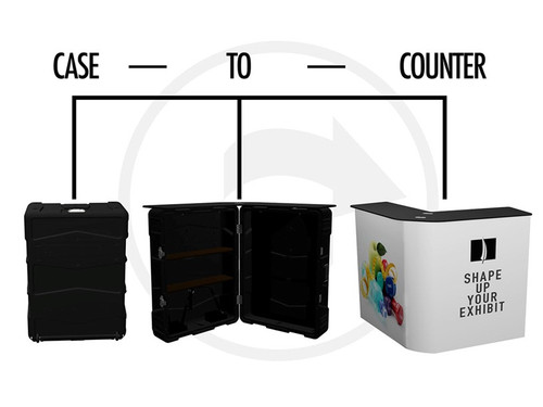 Case to Counter for Radiant 213 10 x 20 - portable booths for trade shows Case to Counter for Radiant 213 10 x 20 - portable booths for trade shows
