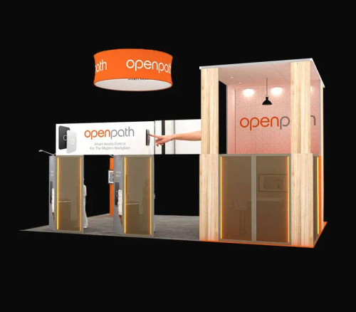 20 x 30 portable trade show booth by ExpoMarketing - angled image