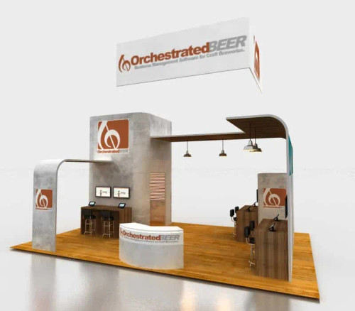 20 x 30 portable trade show booth by ExpoMarketing - angled image 20 x 30 portable trade show booth by ExpoMarketing - angled image