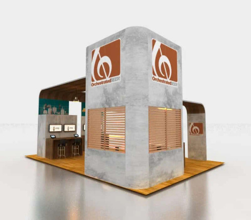 20 x 30 portable trade show booth by ExpoMarketing - angled image 20 x 30 portable trade show booth by ExpoMarketing - angled image