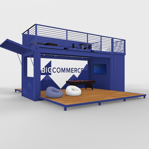 Shipping Container Base Model B2 trade show display example 1