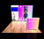 10'x10' backlit lightbox trade show booth with monitor mount and backlit counter