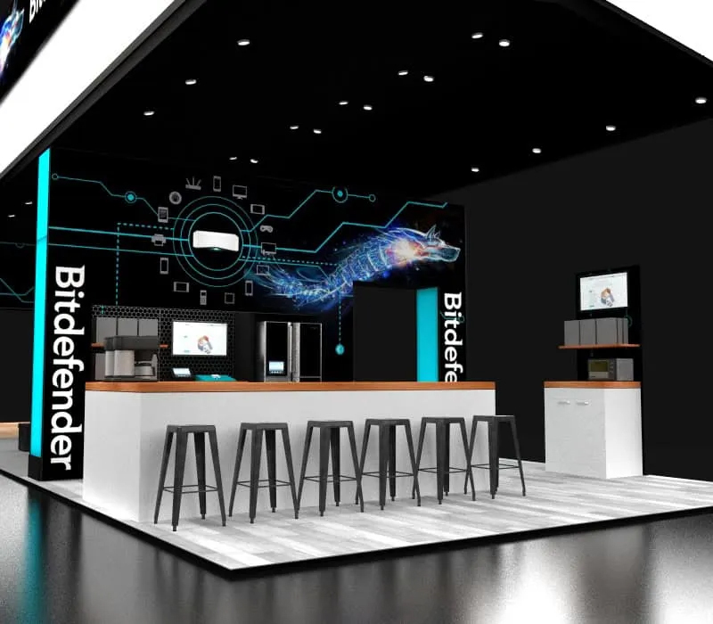 CES Trade Show Display Booth - BitDefender Rendering