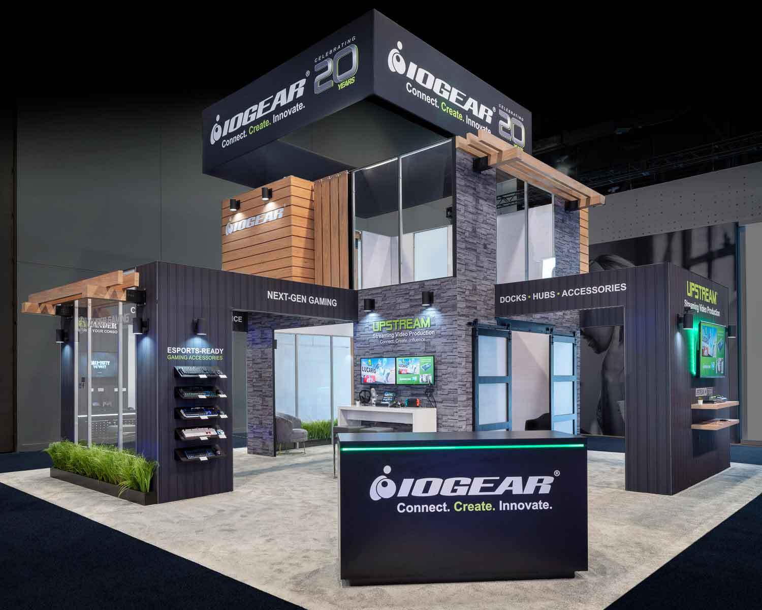 custom double deck trade show displays