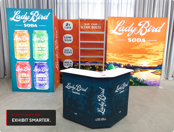 Signature line, exhibit smarter featuring Lady Bird Soda