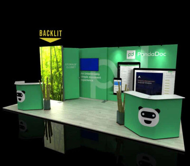 An example of the portable exhibit booth