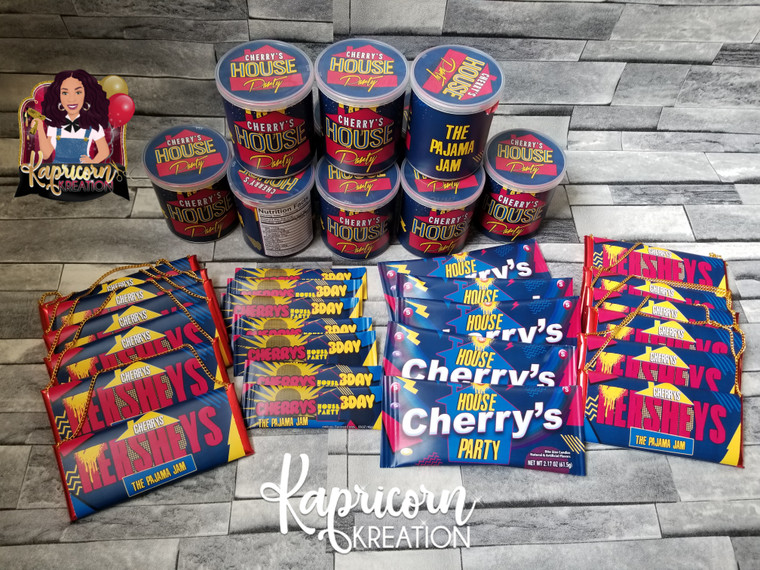 House Party 90s Party Favors | Custom Hip Hop Favors | Birthday Favors | 90s House Party Chip Bags |  12 quantity