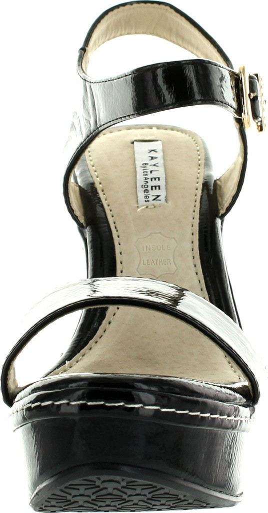 Kayleen Cheri-1 Womens Patent Strappy High Heel Platform Wedge Sandals