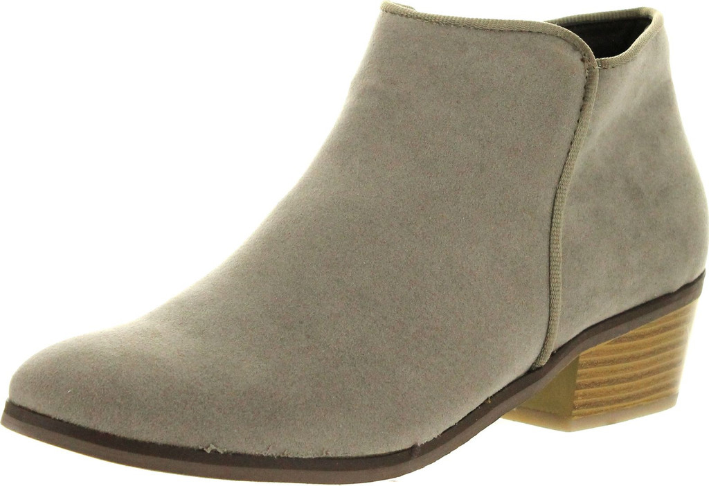 Reneeze Womens Beauty-03 Sneaker Petty Stacked Heel Side Zipper Ankle Booties