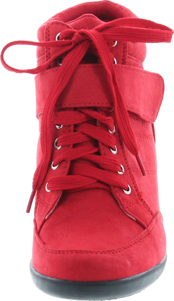 Forever Womens Peggy-51 Hot Fashion Lace Up Wedge Sneakers Casual Shoes